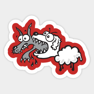 Sheep eats wolf Sticker